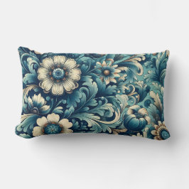 Almofada de lançamento lombar floral ornamental az