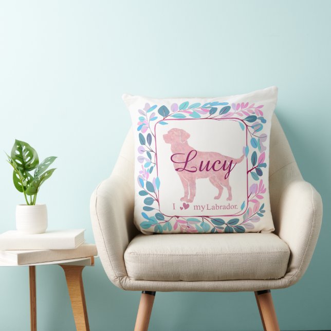 Almofada de lançamento personalizada rosa pastel d (Cadeira)