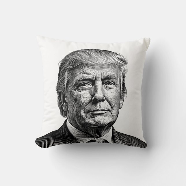 ALMOFADA DE LANÇAMENTO RETRATO DE TRUMP BONITO (Frente)