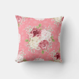 ALMOFADA DE LANÇAMENTO ROSAS ROSADAS Aquarela FLOR