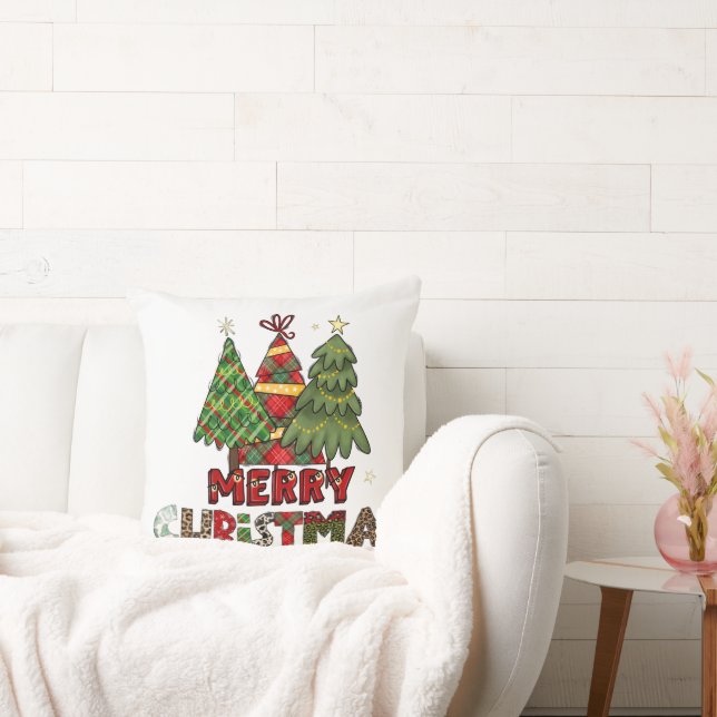 Almofada de Natal Aconchegante com Ilustração do P (Sofá)
