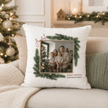 Almofada de Natal Alegre Moldura para Foto da Famí