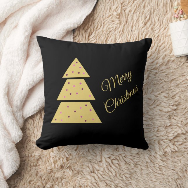 Almofada de Natal Árvore de Natal Dourada (Cobertor)