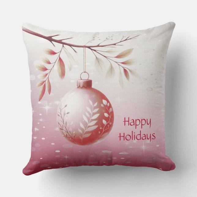 Almofada de Natal Bola de Natal Rosa (Verso)
