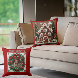 Almofada de Natal Casa de Biscoito de Gengibre