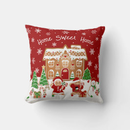 Almofada de Natal Casa de Biscoito de Gengibre