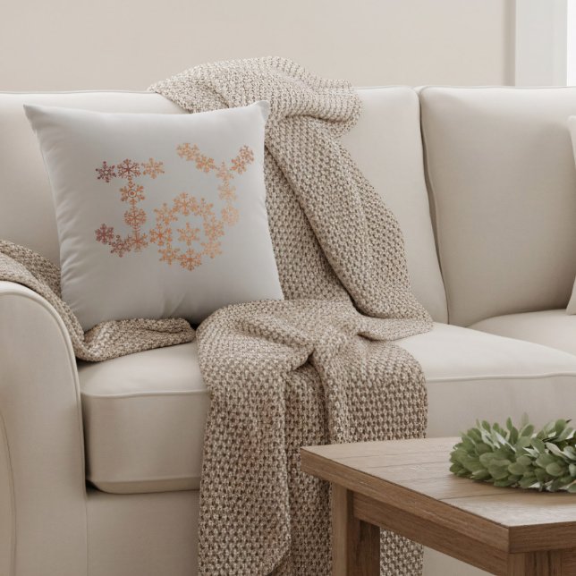 Almofada de Natal Cinza Flocos de Neve Cobre Alegr (Bring modern farmhouse charm to your holidays!)