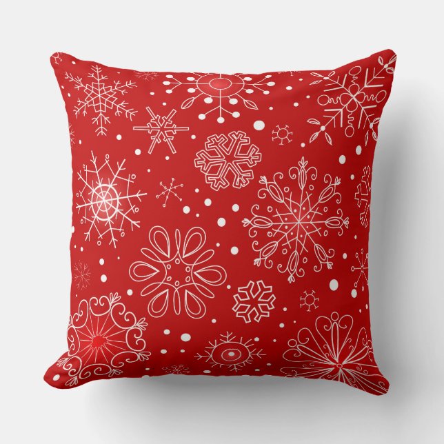 Almofada de Natal com Flocos de Neve (Frente)