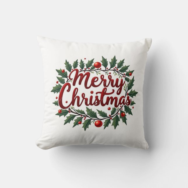 Almofada de Natal com Grinalda Alegre  (Frente)