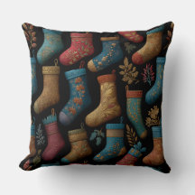 Almofada de Natal com Meias de Natal Vintage