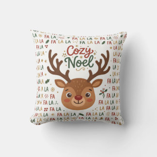 Almofada de Natal com padrão de rena Cozy Noel