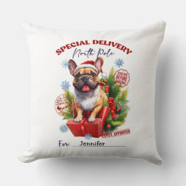Almofada de Natal com Pug Caprichoso Festivo