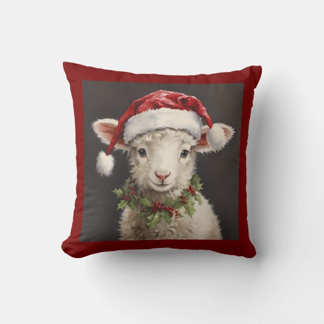 ALMOFADA DE NATAL CORDEIRINHO (Frente)