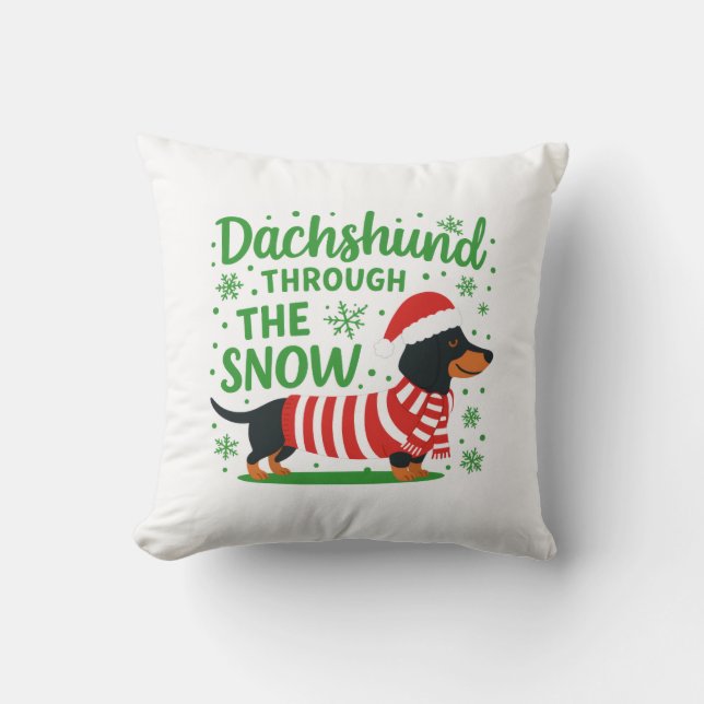 Almofada de Natal de Dachshund (Frente)
