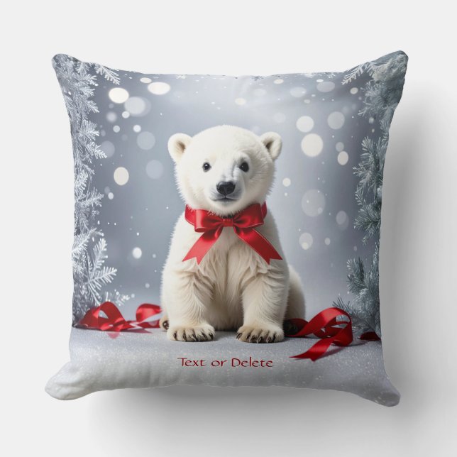 Almofada de Natal de Urso Polar (Frente)
