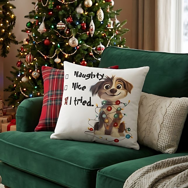 Almofada de Natal Divertida de Cachorrinho Bonzinh (Criador carregado)