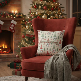 Almofada de Natal Escandinava Aconchegante com Gno