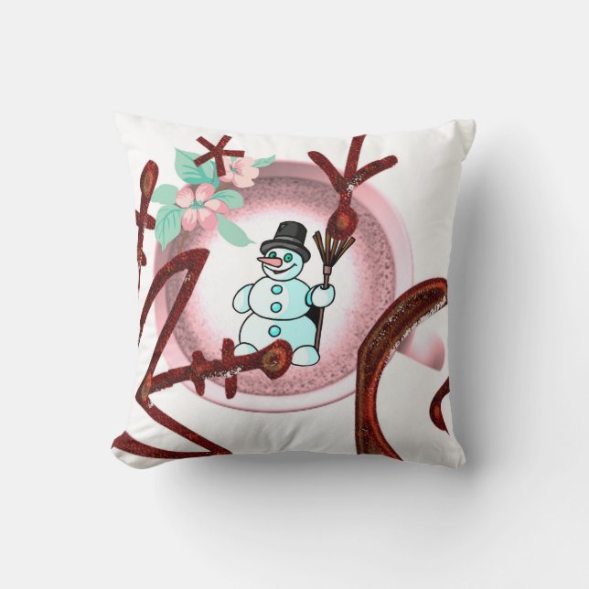 Almofada de Natal, Floral Papai Noel (Frente)