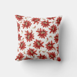 Almofada de Natal Flores de Cacto Vermelho