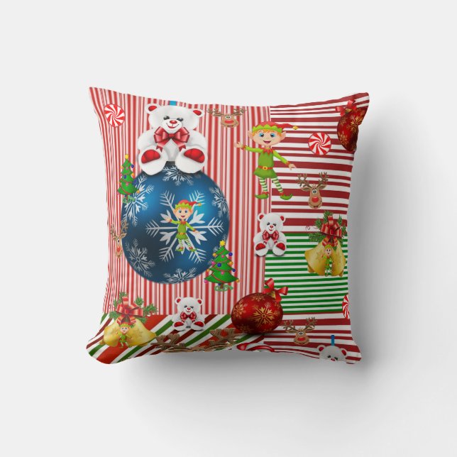 Almofada de Natal, Listras de Ursinho de Pelúcia (Frente)