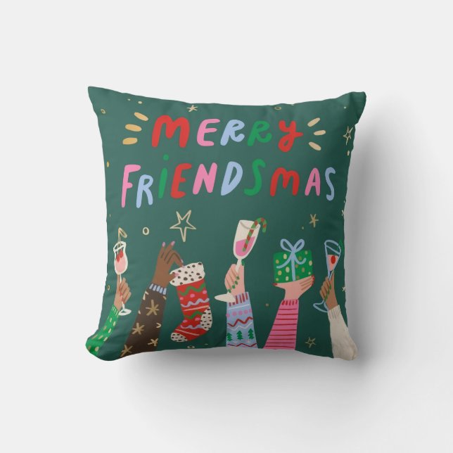 Almofada de Natal Merry Friendsmas (Frente)