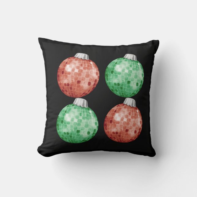 Almofada de Natal Ornamento de Disco (Frente)