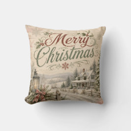 almofada de natal paisagem shabby chic