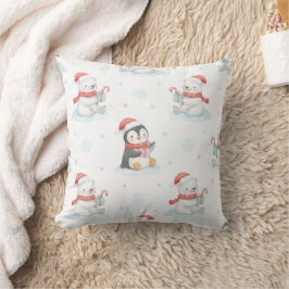Almofada de Natal Ursos Polares e Pinguins Fofos