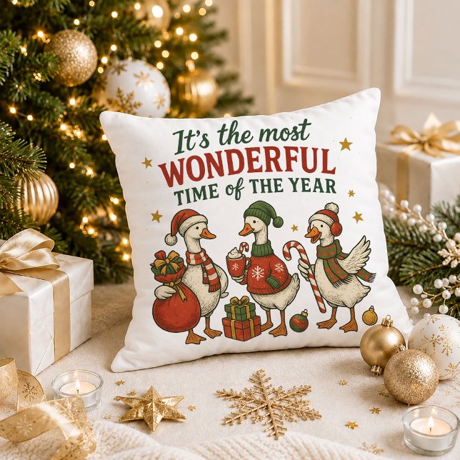 Almofada de Natal Vintage Vermelho Verde Citação A (Christmas Vintage Red Green Quote Throw Pillow Art)