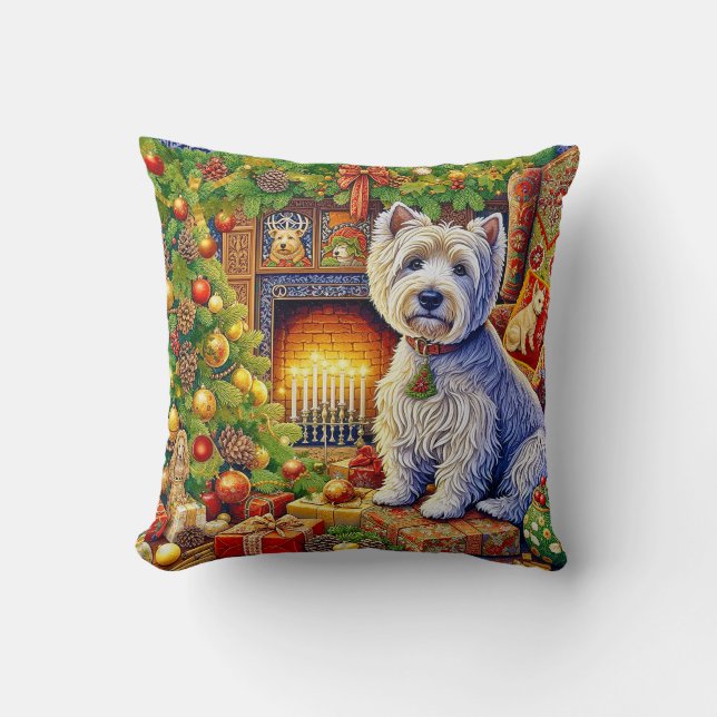 Almofada de Natal West Highland Terrier (Frente)