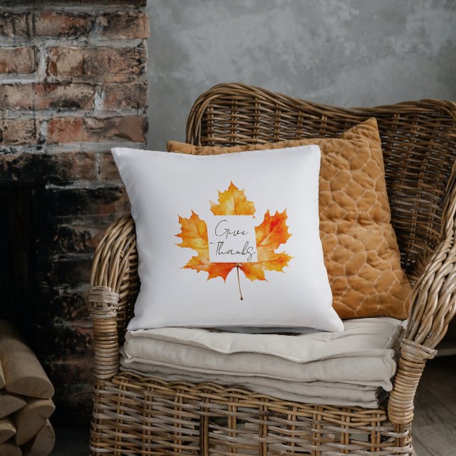 Almofada Dê Obrigados Caindo Folhas de Ação de Graças (Criador carregado)