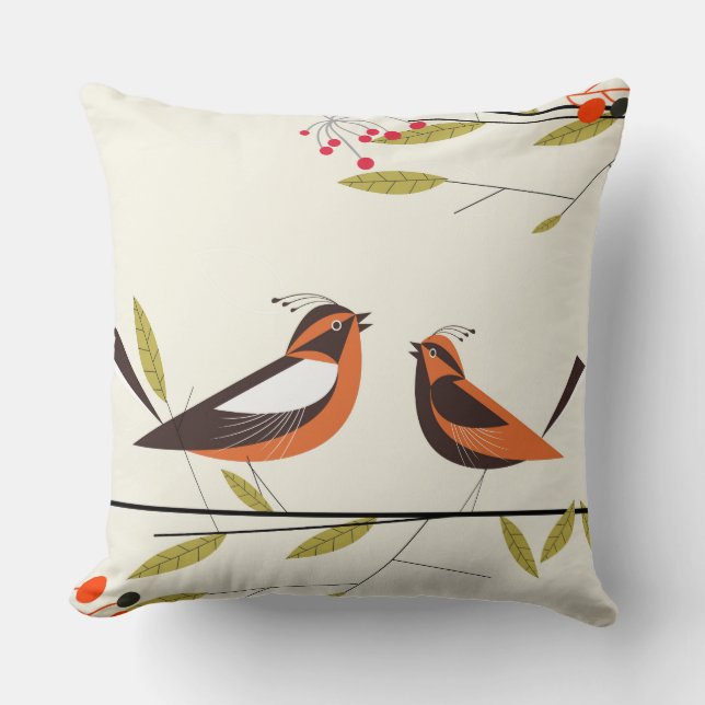 Almofada de Pássaros Caprichosos (Frente)