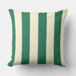 Almofada de Pátio Exterior Listrada Verde e Creme