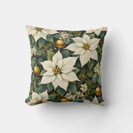 Almofada de Poinsettia Branca de Natal