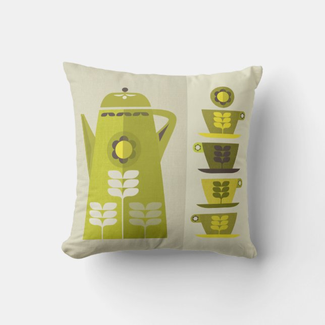 Almofada de Pote de café inspirada no meio século (Frente)