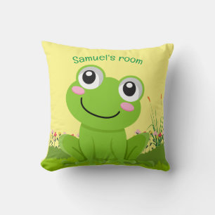 Almofada de sapo feliz - almofada de fundo de limã