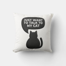 Almofada de Silhueta de Gato Preto Engraçado| Pet