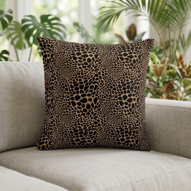 Almofada de Tinta de Leopardo com Manchas Grandes  (Animal Print Pillow)