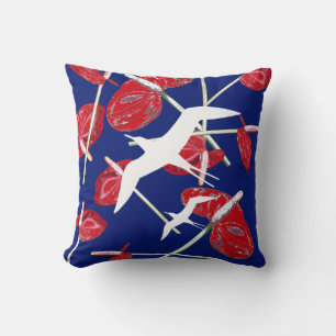 Almofada de Travesseiro com Padrão de Flores e Pás