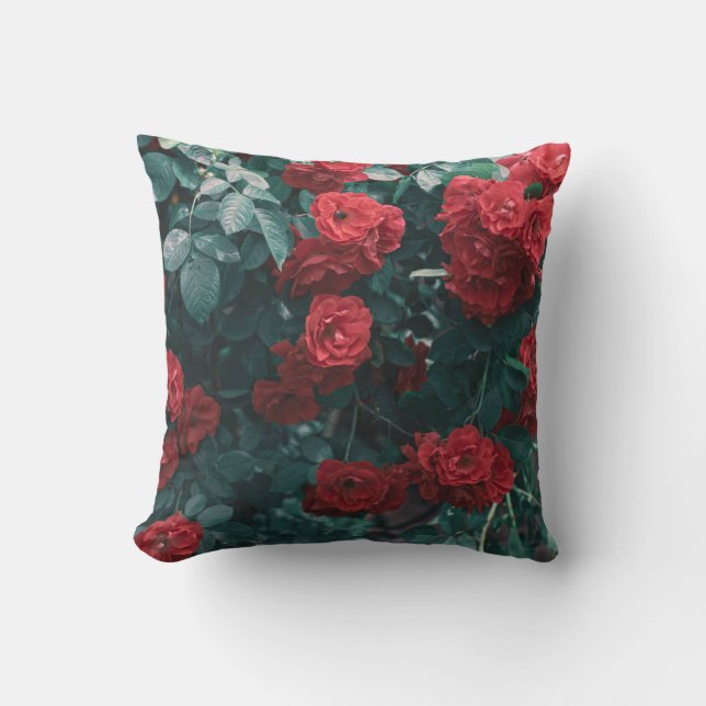 Almofada de Travesseiro das Flores Verde-Pálidas (Frente)
