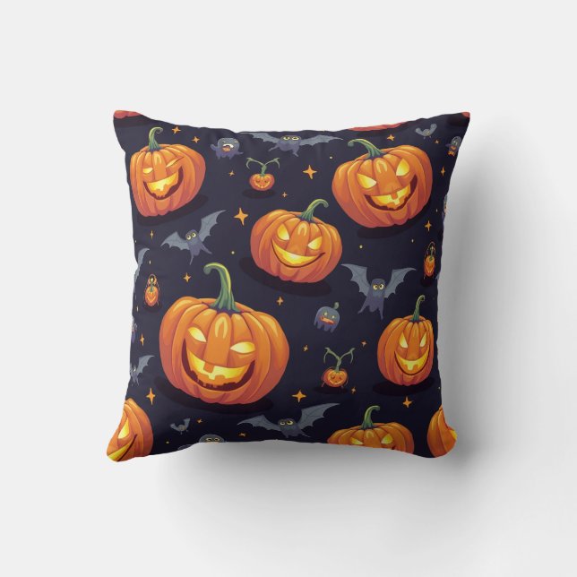 Almofada de Travesseiro de Abóbora Halloween (Verso)