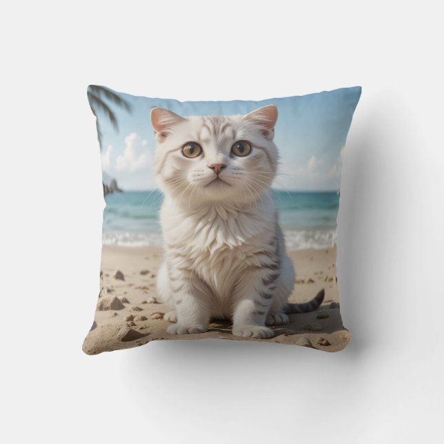 Almofada de travesseiro de gatinho giro (Verso)