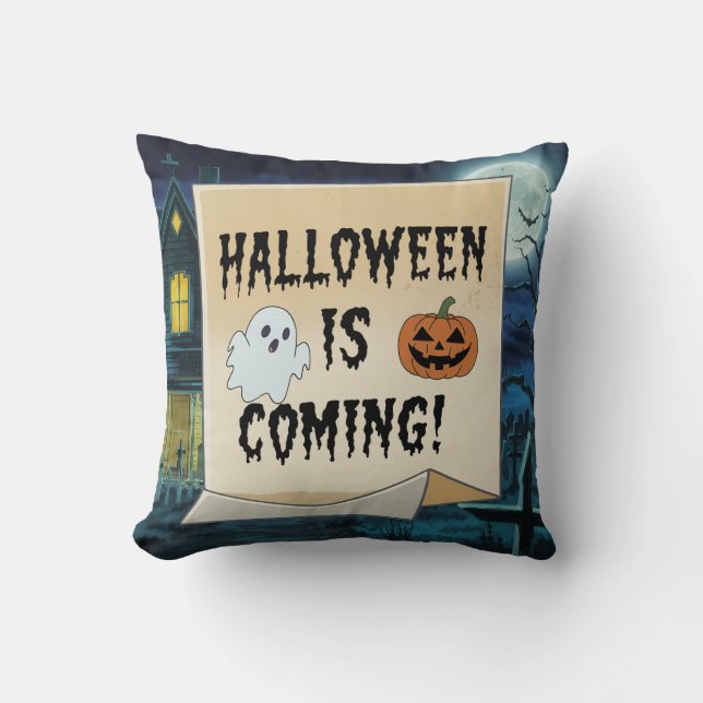 Almofada de travesseiro quadrada para o Halloween( (Frente)