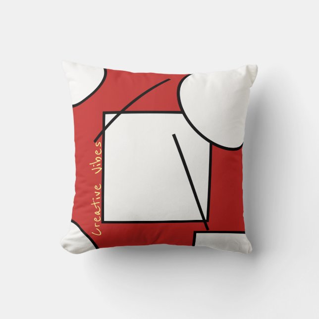 Almofada de Vibrações Criativas de Arte Abstrata (Frente)