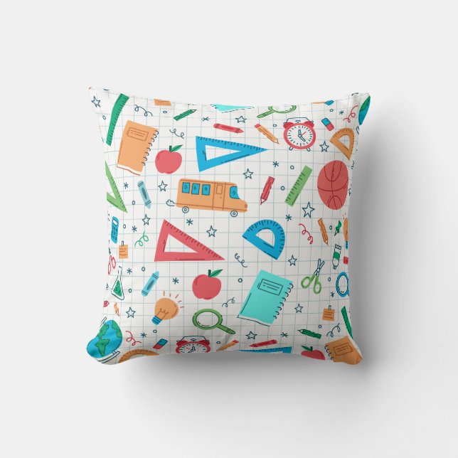 Almofada De volta à escola - Divertido e novo começo (Frente)