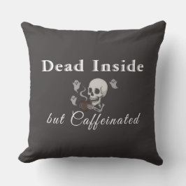 Almofada Dead Inside But Caffeinated – Halloween Pillow
