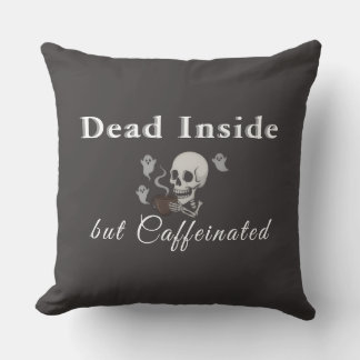 Almofada Dead Inside But Caffeinated – Halloween Pillow