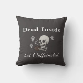 Almofada Dead Inside But Caffeinated – Halloween Pillow
