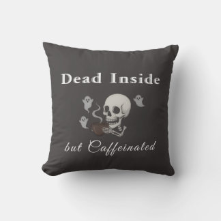 Almofada Dead Inside But Caffeinated – Halloween Pillow