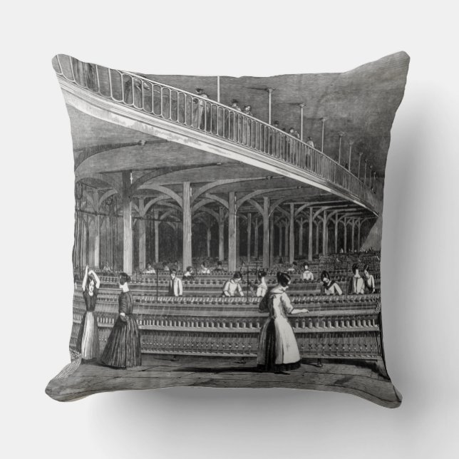 Almofada Decano Moinho - a sala de duplicação, 1851 (litho) (Frente)